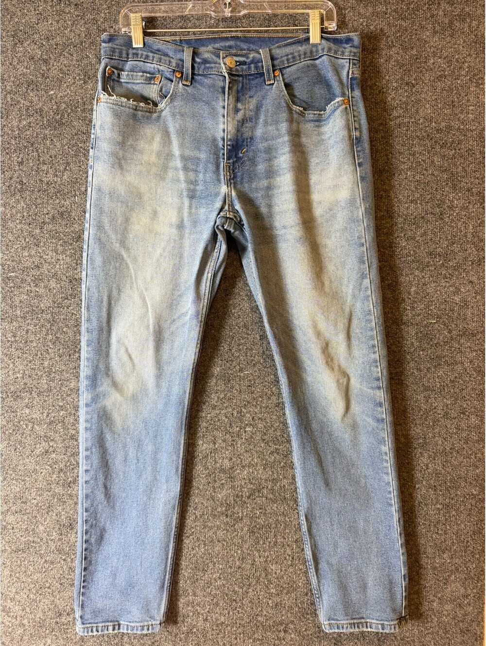 Levis 502 Jeans Mens Size 32x32 Blue Light Wash Tapered Fit Denim Pants